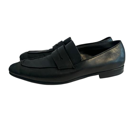 ERMENEGILDO ZEGNA L\'Asola Penny Loafers •Men US 8.5•Black Lambskin Leather Italy main image 7